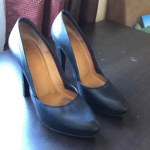 Givenchy almond toe platform pump kidskin leather